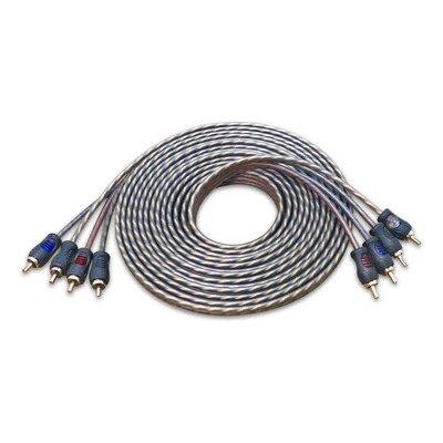 Cable Rca De Audio 17ft 5.2m Recoil Rci417 4 Canales Rca Libre De Oxigeno Car Audio, Par Trenzado Reductor De Ruido