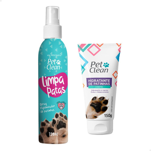 Kit Limpa Patas + Hidratante De Patinha Cães Gatos Pet Clean Cor Sem Cor