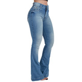 Calça Jeans Feminina Flare Lycra Empina Bumbum Clara Premium