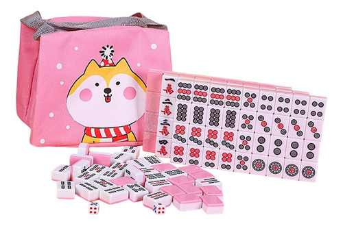 Mini Juego De Mahjong Chino, Juego De Versión En Rosado