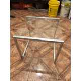 Mesa De Apoyo De Vidrio Y Perfiles De Aluminio 50x50 X 40