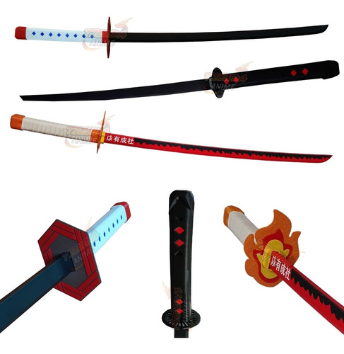 3 Katanas - Tanjiro + Rengoku + Tomioka - Demon Slayer