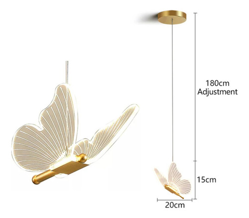 Lámpara Colgante Led Con Forma De Mariposa Para Dormitorio O