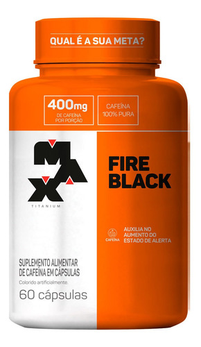 Termogenico Ultimate Fire Black 60 Caps Cafeina Max Titanium