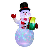 Decoración Inflable Luminoso Navidad Muñeco De Nieve