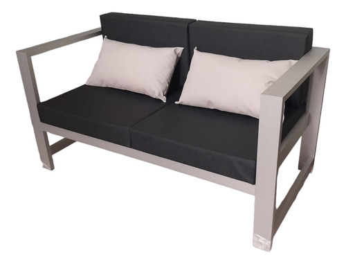 Sillón De Dos Cuerpos Aluminio Anodizado Tapizado Negro M50