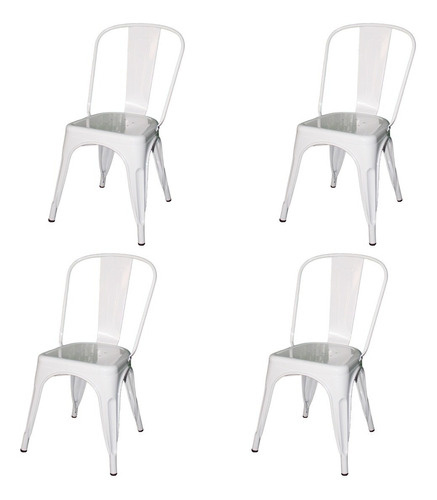 Silla Tolix Reforzada Metalica Apilable X4