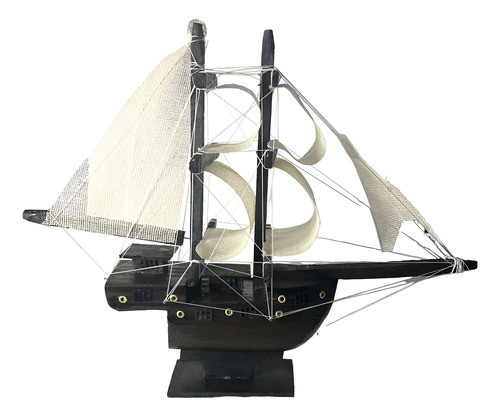 Barco De Madera Decorativo A Escala Vela Nave Artesanía