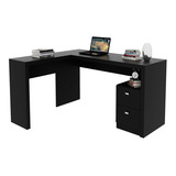 Mesa Para Escritório 2 Gavetas Me4129 Preto - Tecno Mobili