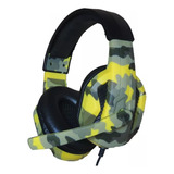 Headset Fone De Ouvido Camuflado Xbox Ps4 Pc  Amarelo