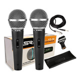 2 Microfone Ksr Pro Ks58 Cabo Cachimbo E Bag