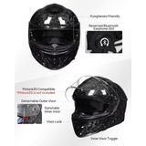 Ilm Casco De Motocicleta Ligero De Fibra De Carbono Para Adu