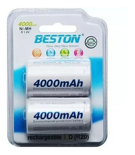 Bateria Pila Recargable Beston Tipo D 4000mah 