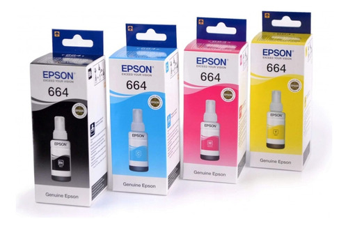 Tinta Epson T664 Original Pack 4 Colores