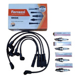 Kit Cables Pvc + Bujías  Renault 9 11 12 19 Bobina Redonda 