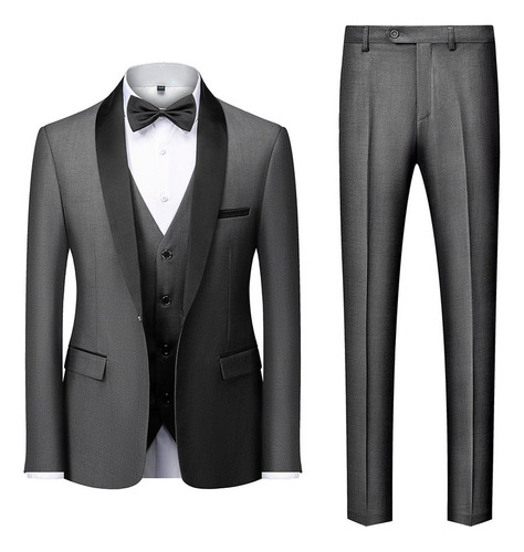 Terno De Smoking Slim Fit Masculino De 3 Peças