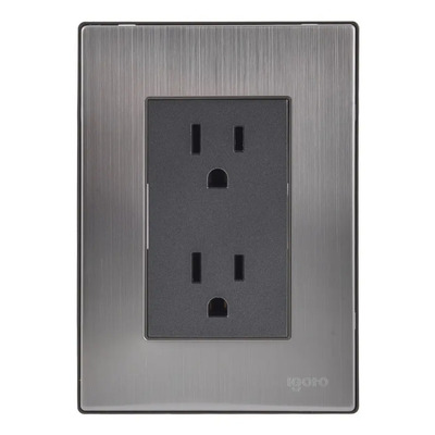 Placa Armada Igoto Inox Con Contacto Dúplex Color Oxford | MercadoLibre