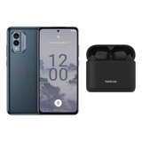 Celular Nokia X30 5g Smartphone Dual Sim 256gb Rom Teléfonos 8gb Ram Azul Y Nokia Bh805 Auricular Bluetooth Negro