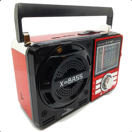 Radio Am Fm Retro Motobras 7 Faixa De Pilha Vintage Portatil Cor Vermelho 110v/220v