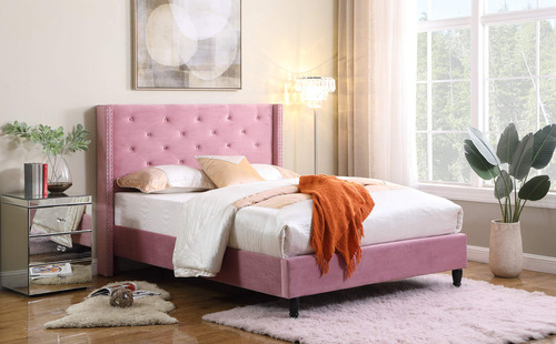 Home Life Furbed00007_suede_queen_pink Plataforma Cama