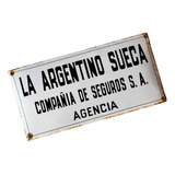 ¬¬ Cartel Enlozado Antiguo / Seguros La Argentino Sueca Zp