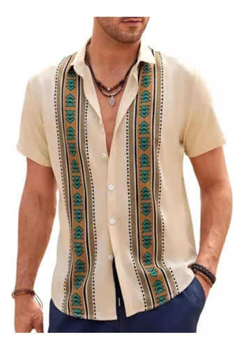 Camisa De Manga Corta De Playa Guayabera Cubana Para Hombre