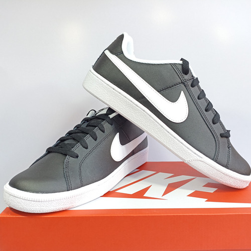 Tenis Nike Hombre Court Royale Negros Piel Originales / #6mx