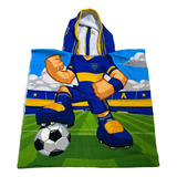 Ponchito Boca Juniors Niño + Mochila Toalla Secado Rapido  