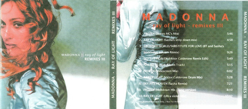 Madonna Cd Ray Of Light 3 (10 Remix)europa 98 Cerrado