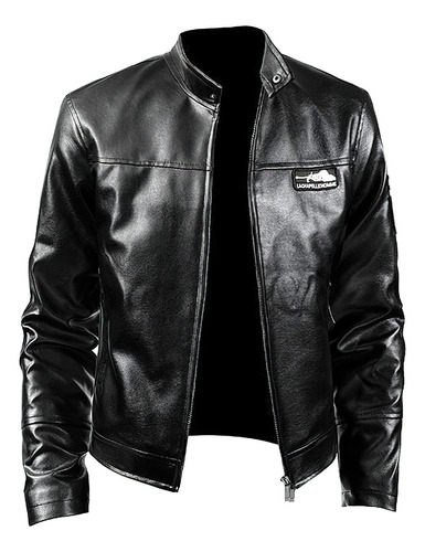 Chamarra Hombre Piel Slim De Biker Impermeable Rompevientos