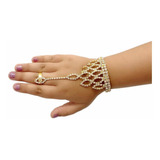 Pulsera Anillo Strass Dorada Danza Arabe Talle S/xs