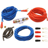 Kit De Cables Para Potencias 800w Pico 10 Gauges Rca Fusible