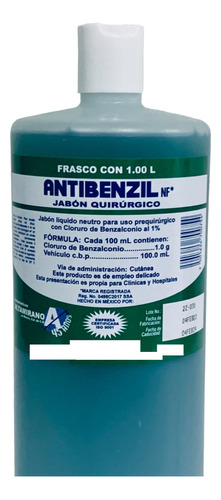 Jabón Quirúrgico Antibenzil Verde 1 Litro (1 Pieza)