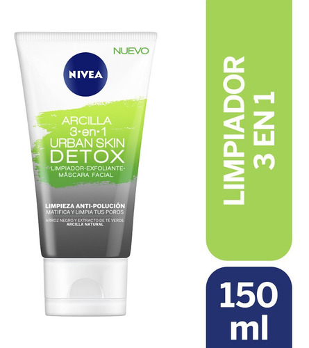 Limpiador Facial Nivea 3 En 1 Con Arcilla 150ml