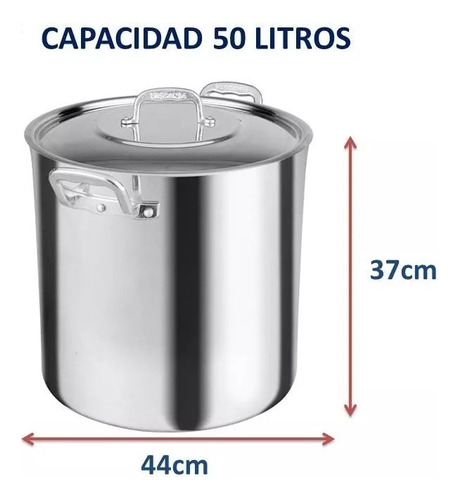 Olla De Aluminio Recta 44 Cm Acorazado 403031 Vasconia 50lts