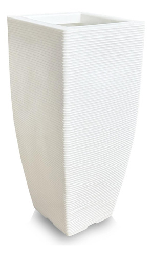 Vaso De Planta Quadrado Alto Em Polietileno 90x40 Cm Branco