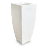 Vaso De Planta Quadrado Alto Em Polietileno 90x40 Cm Branco