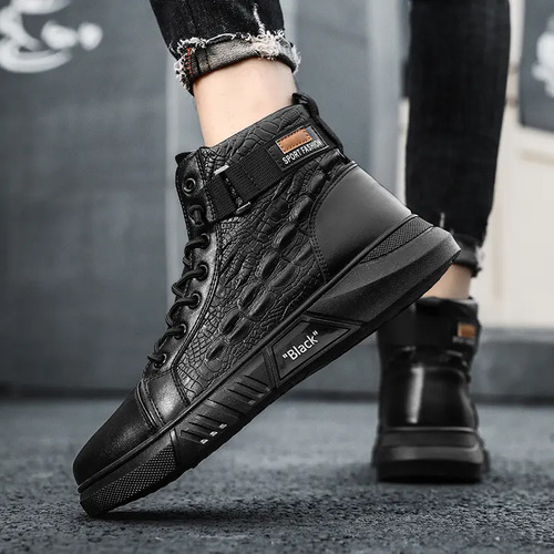 Botas Martins Para Hombre Casuales Piel Moda Zapatos Negro | MercadoLibre