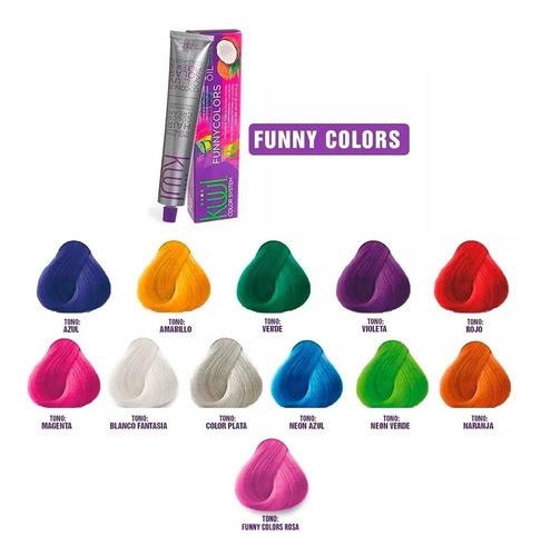 Tintes Kuul Funny Colors 90ml - Kit To - mL a $188