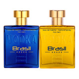 Kit Perfumes Paris Elysees Vodka Brasil Azul + Amarelo
