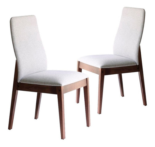 Silla De Comedor Madera Paraiso Tapizada Tela Valenziana - Litoral X 2