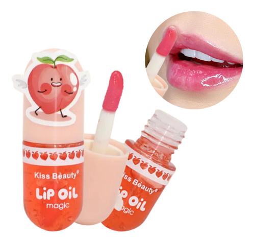 Lip Oil Magic Kiss Beauty Gloss Labial Brillo Aroma 2pz F