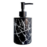 Dispenser Baño Para Jabon Liquido Vidrio Marble Color Negro