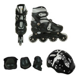 Patins Roller Semi Profissional T32-35 Kit Proteção Completo