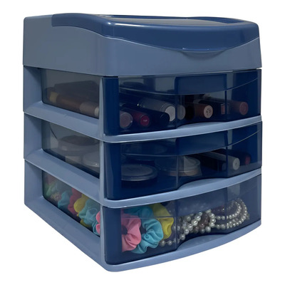 Mini Cajonera Italhome Organizador De Escritorio Maquillaje Sesia 3 Azul | MercadoLibre