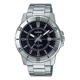 Reloj Hombre Casio Mtp-vd01d-1cvudf Core Mens Color De La Correa Plateado Color Del Bisel Plateado Color Del Fondo Negro