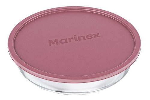 Tartera Redonda Fuente Vidrio Tapa Marinex 27 Cm Pettish 