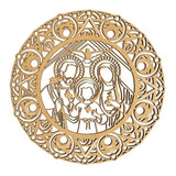 Mandala Sagrada Família Trabalhada Laser N°1 20cm Mdf