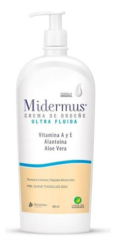 Midermus Crema De Ordeñe 400g Nutritiva Humectante Fluida Tipo De Envase Dosificador Fragancia Si Tipos De Piel Sensible