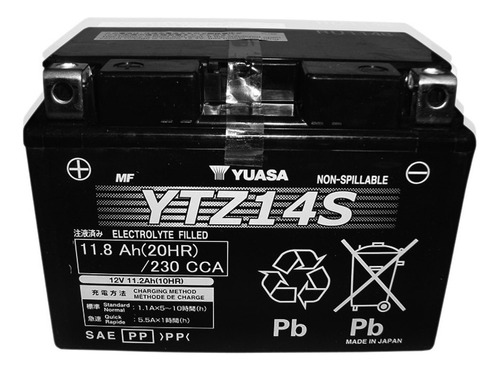 Bateria Moto Yuasa Ytz14s Japon Ktm Fz1 Adventure Full Fas